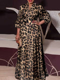 Retro Maxi Leopard Print Dress