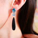 Crystal Long Tear Drop Earrings