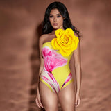 Nyssia Printed One Shoulder Beachwear