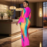 Burst Rainbow Gradient Maxi Dress