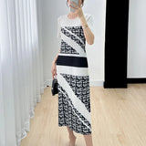 White and Black Signa Printed Stretch Dress