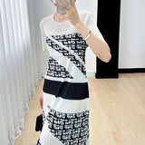 White and Black Signa Printed Stretch Dress