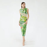 Miyake Vintage Pattern Stretch Dress