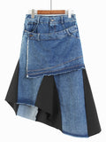 Jackie Irregular Denim Skirt