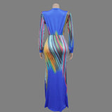 Burst Rainbow Gradient Maxi Dress