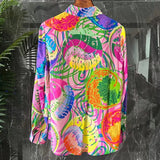 Printed Abstract Satin Shirt