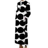 Polka-Dot Split-Side Stand Collar  Dress