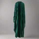 Long Batwing Sleeves Pleated Dress