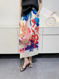 Miyake Floral Abstract Stretch Skirt