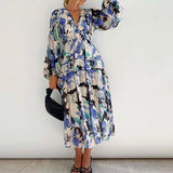 Pleated Floral A-line Dress