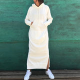 Comfy Side Split Hoodie Maxi Dress