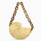 Atmomo Woven Straw Conch Shell Acrylic Chain