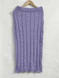 Solid Knitted Two-piece Skirt/Sweater Set