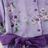 Purple Flower Print Dress