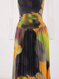 Abstract Contrast Color Print Skirt Set