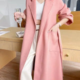 Woolen Long Belted Coat