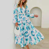 Pleated Floral A-line Dress