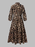 Retro Maxi Leopard Print Dress