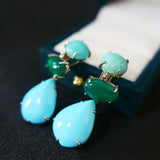 Blue Amazonite Chalcedony Turquoise Drop Earrings