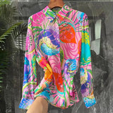 Printed Abstract Satin Shirt