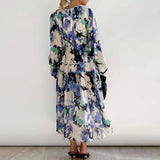 Pleated Floral A-line Dress