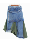 Jackie Irregular Denim Skirt