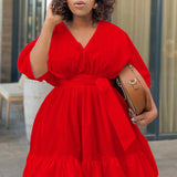 Tiered Ruffled Midi Dress