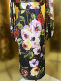 Elegant Floral Print Silk Dress