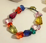 Transparent Geometric Beaded Necklace