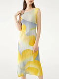 Miyake Blossom Long Pleated Slim Stretch Dress