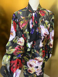 Elegant Floral Print Silk Dress