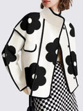 Black Flower Print Jacket