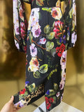 Elegant Floral Print Silk Dress