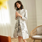 Nine Quarter Sleeve Jacquard Coat