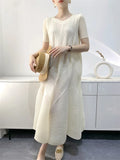 Trumpet Bubble Hem Stretch Dress