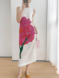 Flower Pattern Printed Stretch Dress