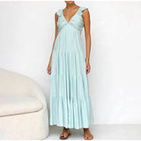 Carrie Sleeveless Ruffle Maxi Dress