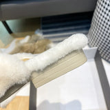 Plush Faux Fur Flat Slippers