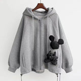 Plush Thick Patch Three-dimensional Doll Hoodies