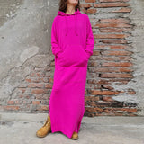 Comfy Side Split Hoodie Maxi Dress