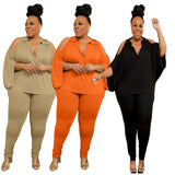 Larlysi Peak A Boo Shoulder Plus Size Set