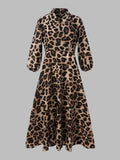 Retro Maxi Leopard Print Dress