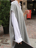 Women Oversize Long Knitted Casual Sleeveless Sweater