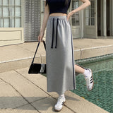 Elastic Jersey Casual A-line Skirt