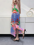 Miyake Floral Abstract Stretch Skirt