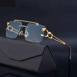 Retro Rimless Steampunk Sunglasses