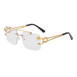 Retro Rimless Steampunk Sunglasses