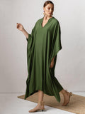 Nicia Solid V-Neck Kaftan