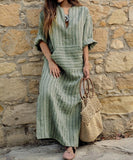 Vivi Breathable Loose Striped Maxi Dress