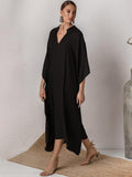 Nicia Solid V-Neck Kaftan